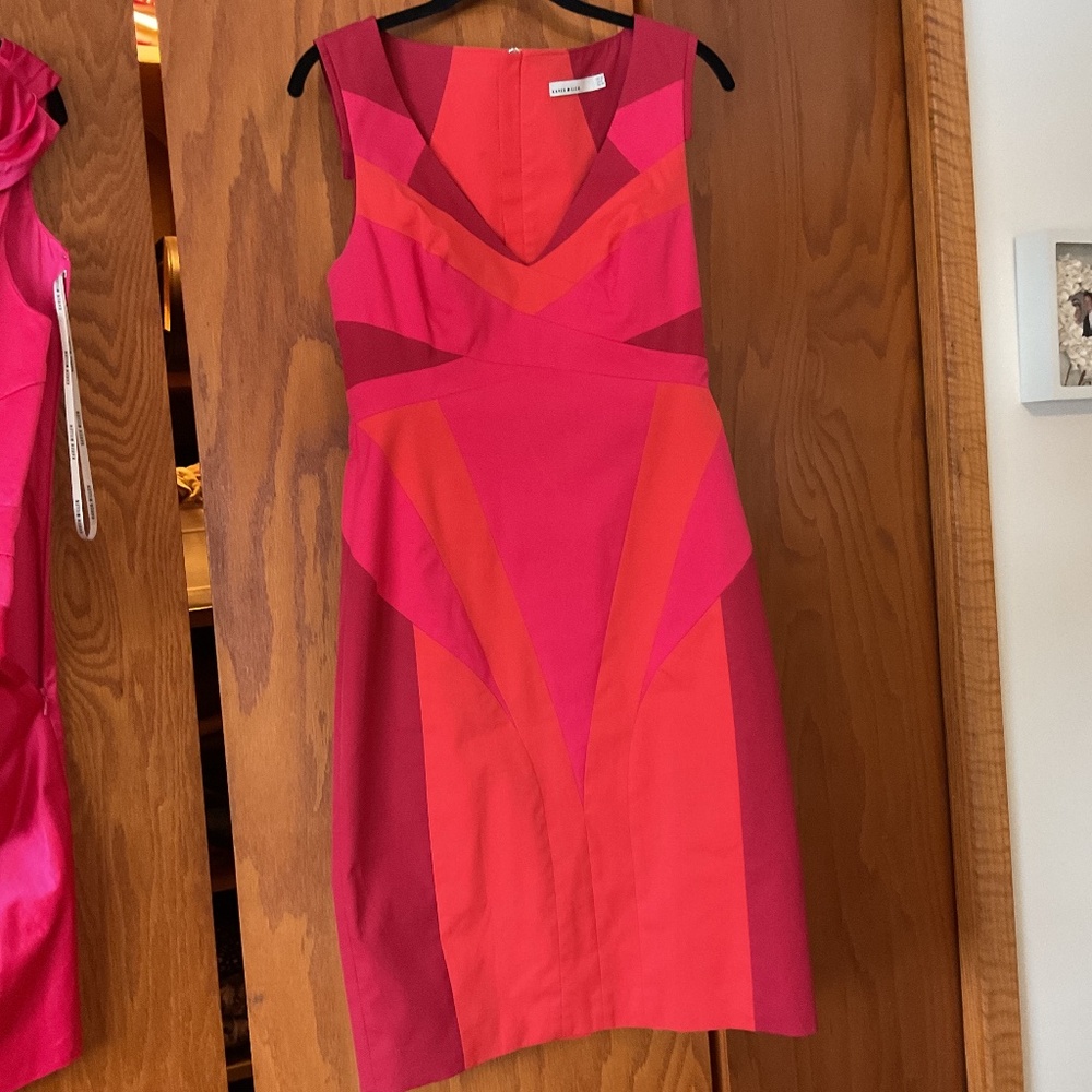 Karen Millen UK 12 US 8 colorful dress - red, orange and pink